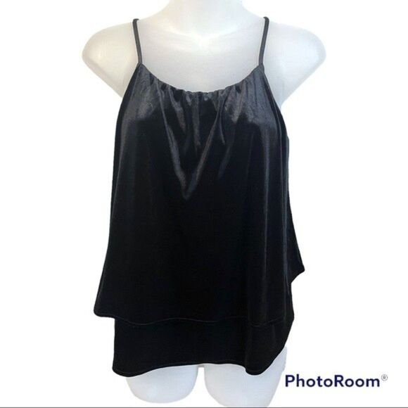 Old Navy Black Velour Layered Tank Size XS NWOT - Picture 1 of 6